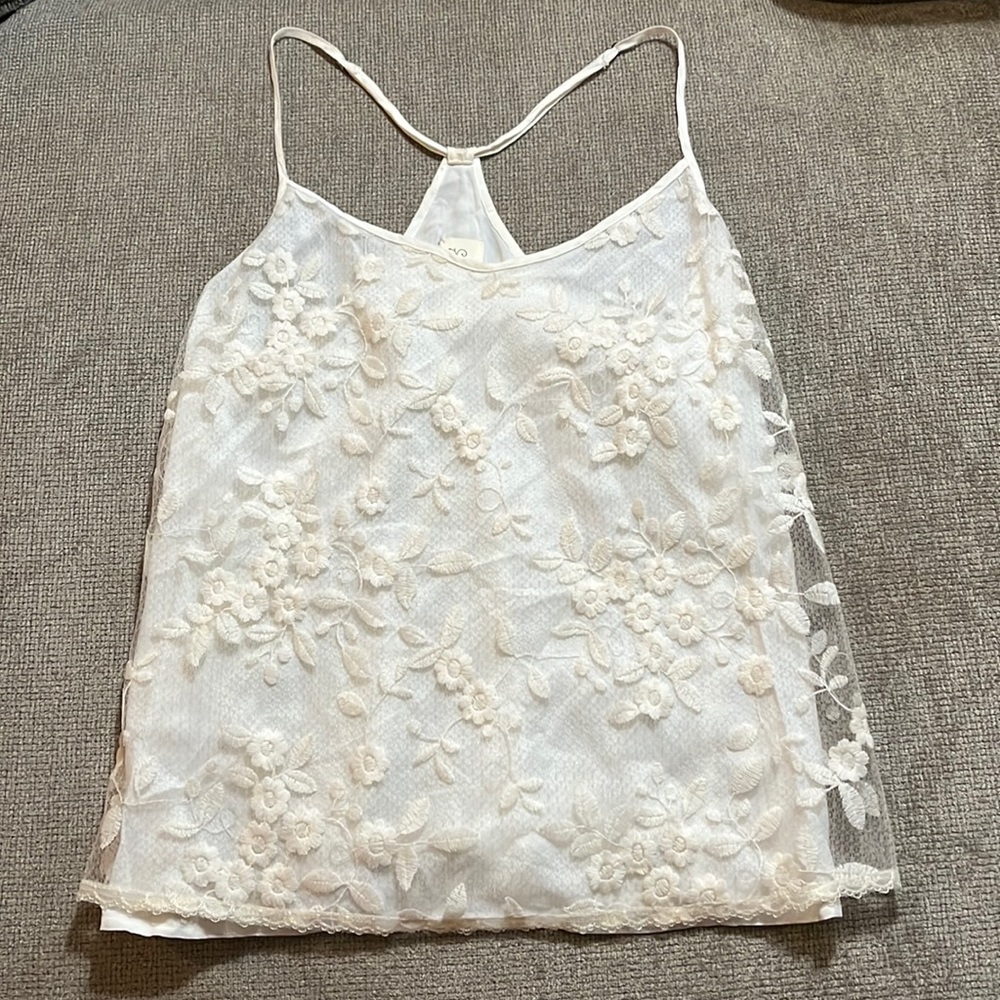 Anthropologie E by Eloise Racerback Lace Tank Top